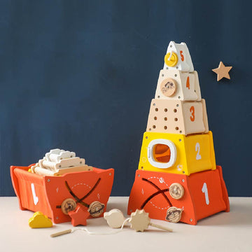 Rocket Building Blocks Wooden Montessori Toys KL09 - Kindlytoys