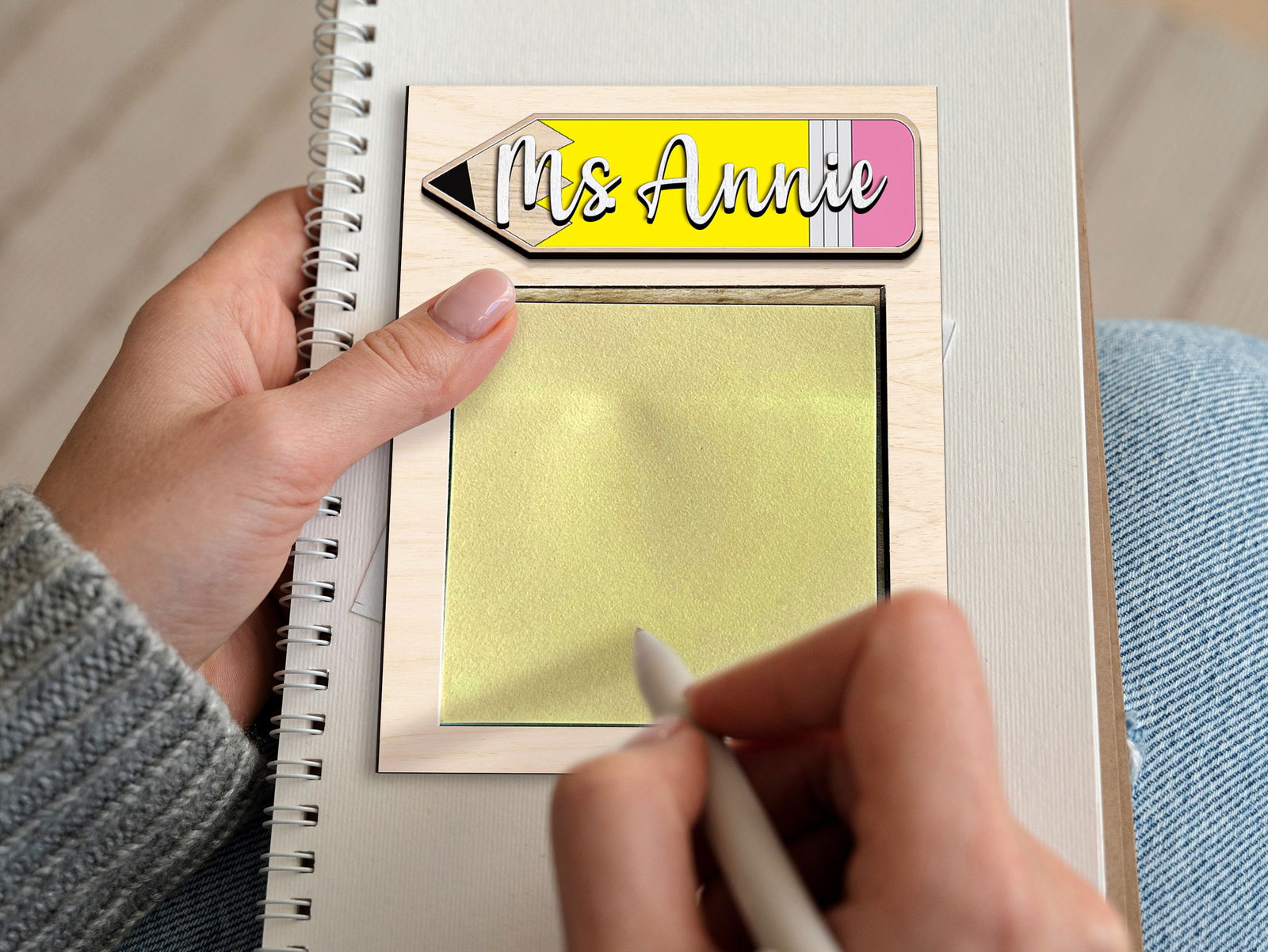 Sticky Note Holder for Teacher Appreciation Gift, Personalized Teacher Gift, Note Pad Holder, Custom School Gift, Note Holder SN04 - Kindlytoys