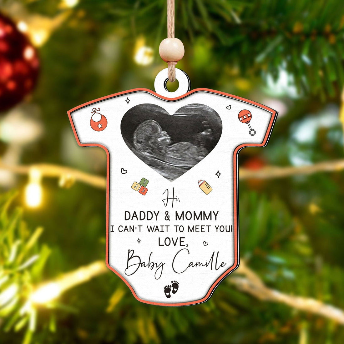 Ultrasound Baby's First Christmas Ornament, Birth Announcement Ornament CF709 - Kindlytoys