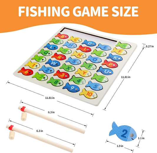 Wooden Magnetic Fishing Game for Toddlers