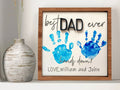 Wooden 3D Father Best Dad Ever Handprint Sign, Handprint 3D Sign, Hand Sign For Dad DD02 - Kindlytoys
