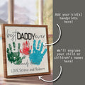 Wooden 3D Father Best Dad Ever Handprint Sign, Handprint 3D Sign, Hand Sign For Dad DD02 - Kindlytoys