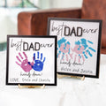 Wooden 3D Father Best Dad Ever Handprint Sign, Handprint 3D Sign, Hand Sign For Dad DD02 - Kindlytoys