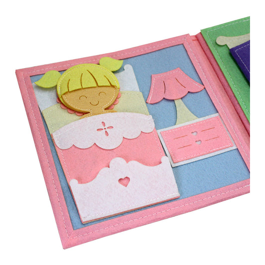 Montessori Busy Cloth Book – Quiet Felt Book for Girls