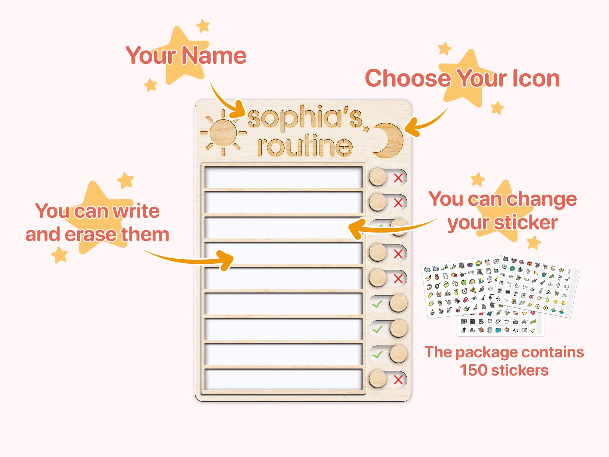 Daily Routine Chart, Morning and beadtime routine chart, daily routine chore chart by age, Sliding routine chart, PR01