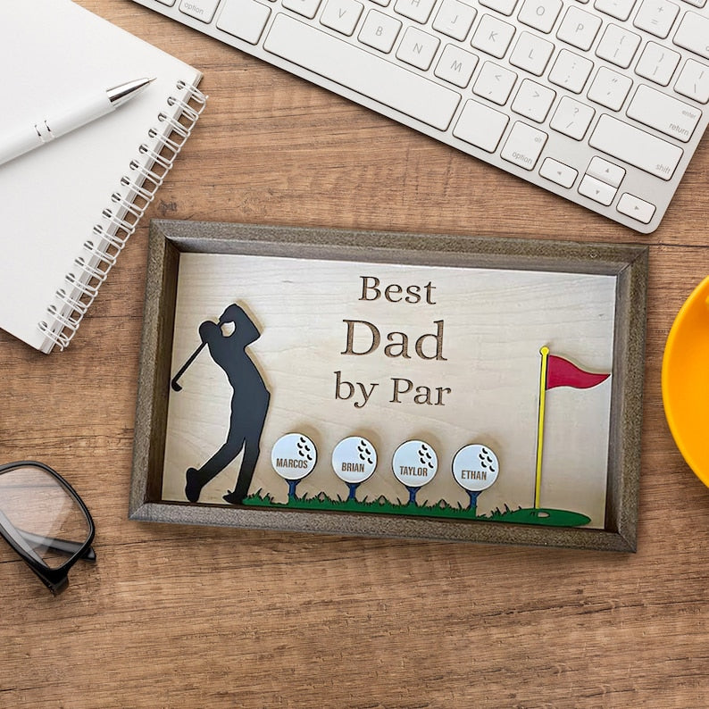 Personalized Plaque for Grandpa, Personalized Wooden Golf Sign, Custom Frame Father