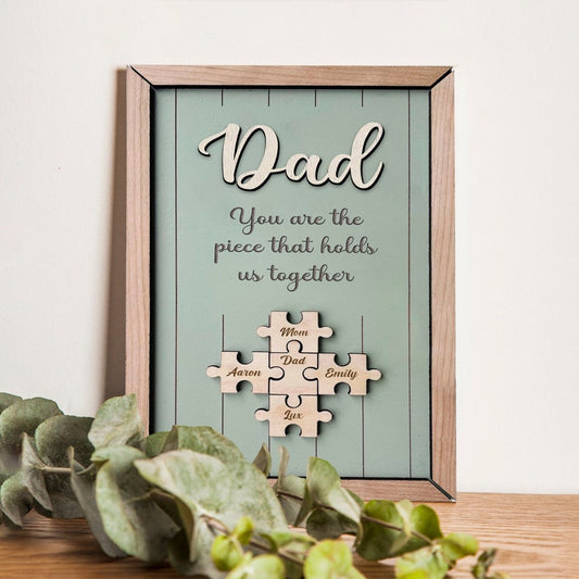 Custom Puzzle Piece Sign For Papa, Gifts for Dad, Gifts for Father/Grandpa, Unique Personalized Father Day Gift SD01