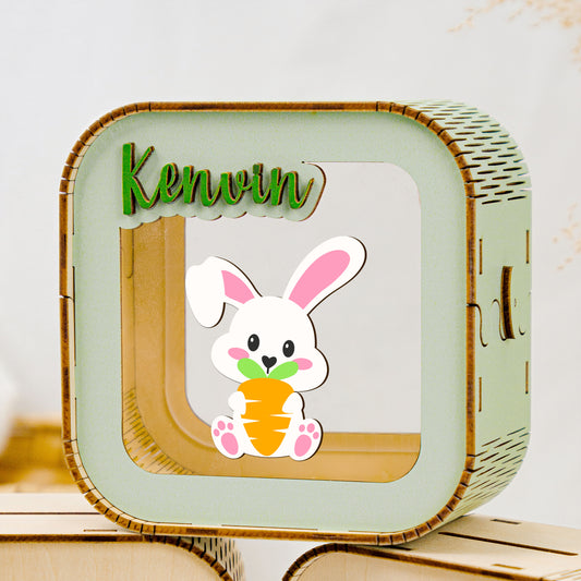 Personalized Easter Bunny Piggy Bank, DIY Arcrylic Money Box PN51