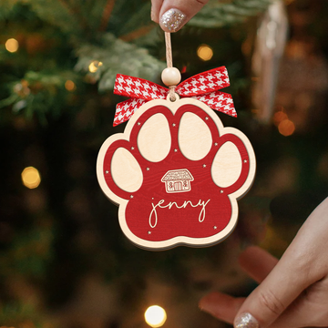Personalized Dog Paw Ornament, Pet Christmas Ornament, Custom Dog Ornaments for Christmas Tree, Dogs Name, Dog Ornament