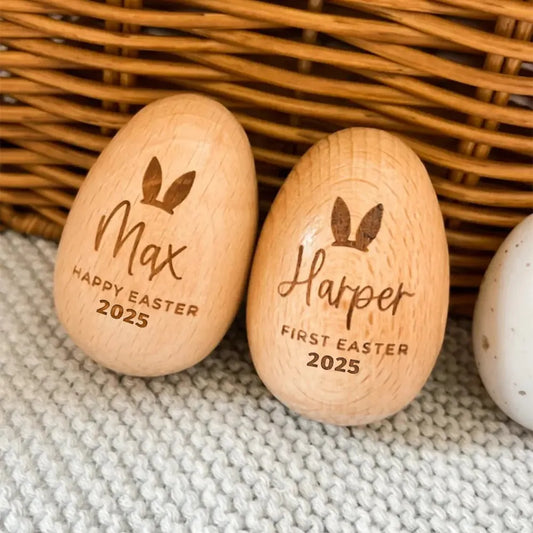 Personalized Wooden Easter Egg - Musical Egg Shaker 2025