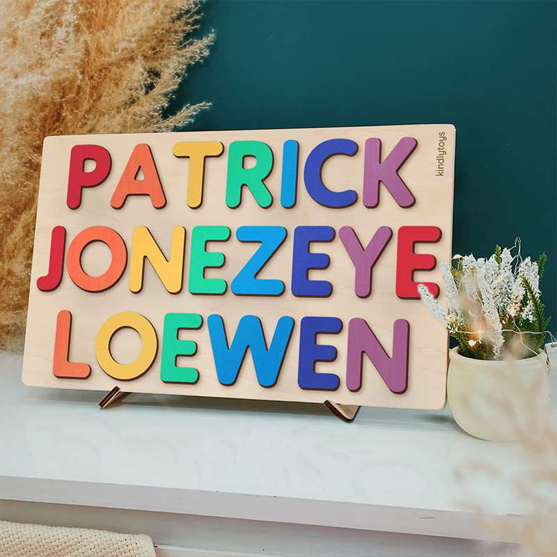 Only Letters Personalized Name Puzzle - Wooden Montessori Toys | KindlyToys